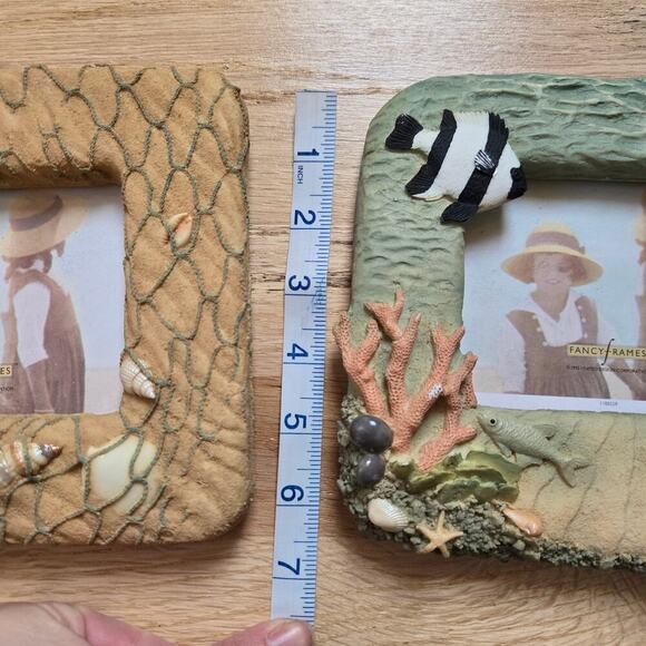 Fancy Frames 1995 Under Water Beach Themed Photo Frames Fish Shells Sand Coastal - Picture 9 of 12